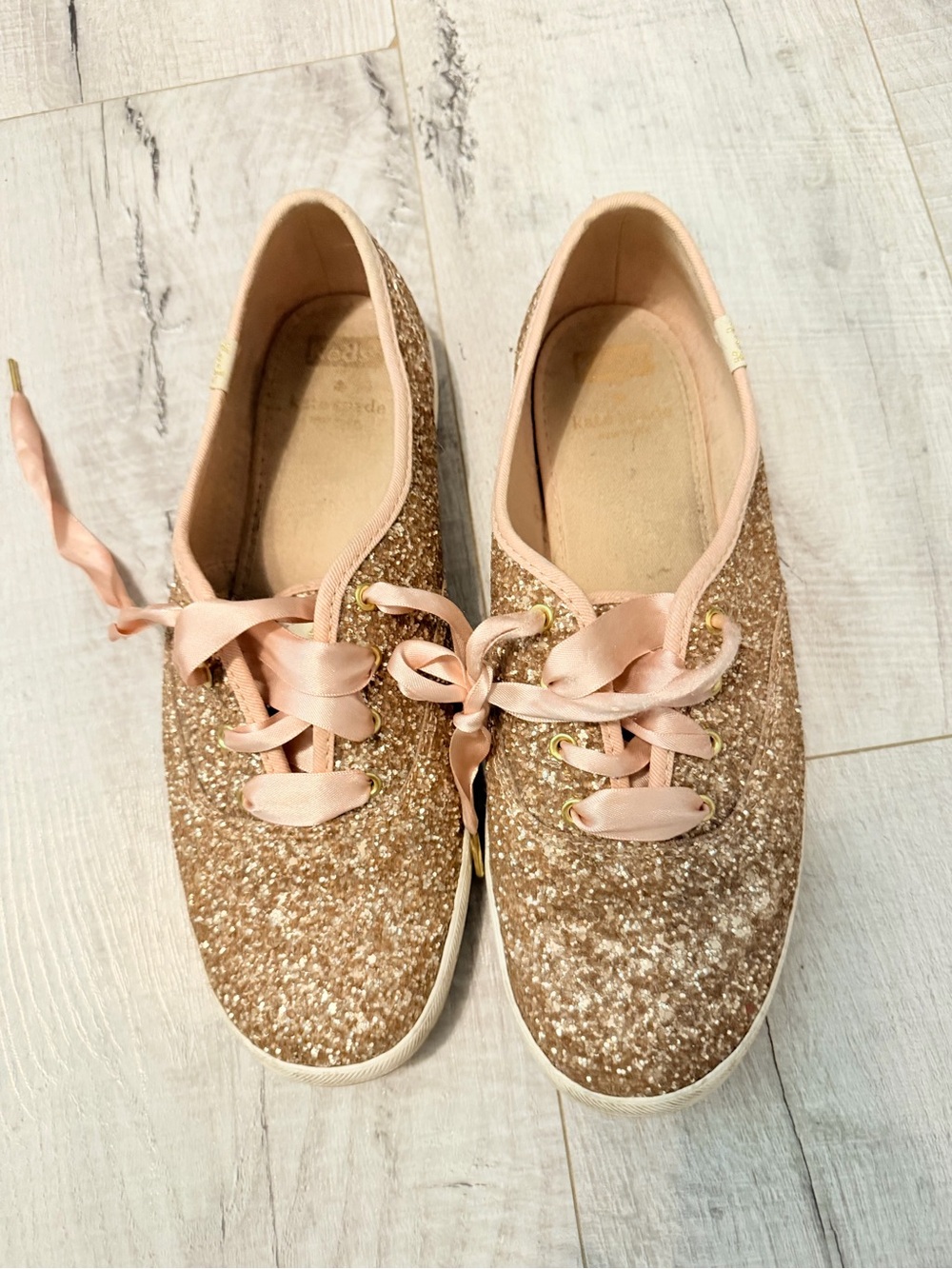 Kate Spade x Keds Glitter Sneakers – Rose Gold Size 9